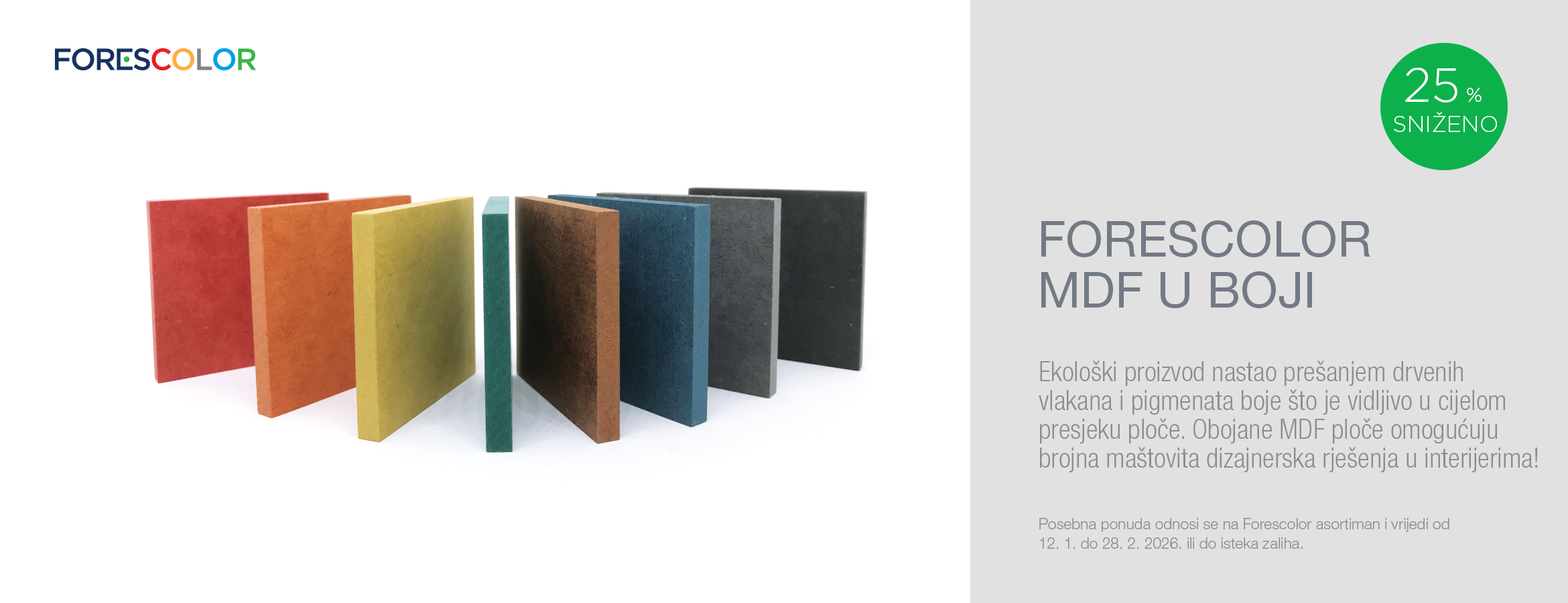 MDF u boji 25 %