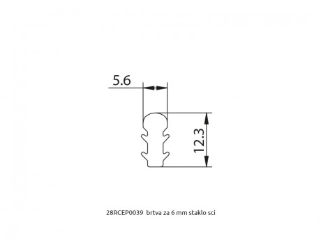 MS 20x20 brtva za policu od stakla 6mm