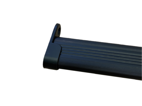 Cijev za ormar rebrasta 30 x 15 mm za profil HUGO - crna, 2m