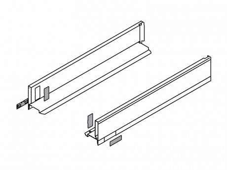 LEGRABOX stranica 500 mm - Orion siva, mat - visina-M