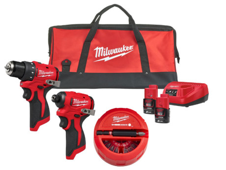 Milwaukee set M12BLPP2D-202B + Bit set Nastavak Shockwave 15 kom