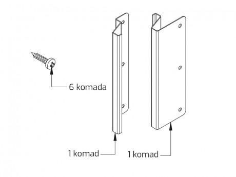 Set zadnjih nosača za GOLA profil 8110/8111
