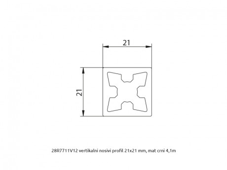 MS 20x20 vertikalni profil R7711 