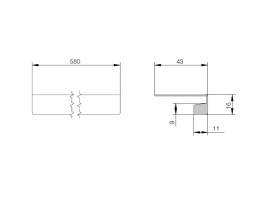 GOLA profil 1275 za GOLA 8110/8111 - crna mat