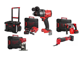 Milwaukee set M18FPD3-502X + M18BLHX-0X + M18FTR8-0X + M18BMT-0 + Packout kolica + 2 BATERIJE M18 5,0Ah