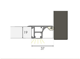 Ručka Gola za gornje elemente 2670 mm Mat Crna