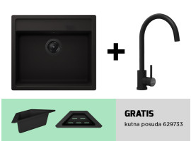 Set sudopera Nemo N-100 Nero i slavine Prima 534127S crna tuš + GRATIS posuda