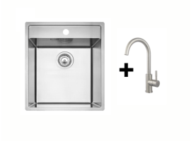 Inox sudoper Reginox Vero 40x40 (L) TW + slavina Pescara Camira