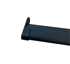 Cijev za ormar rebrasta 30 x 15 mm za profil HUGO - crna, 1m