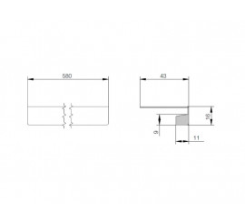 GOLA profil 1275 za GOLA 8110/8111 - aluminij eloksirano