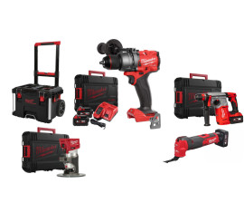 Milwaukee set M18FPD3-502X + M18BLHX-0X + M18FTR8-0X + M18BMT-0 + Packout kolica + 2 BATERIJE M18 5,0Ah
