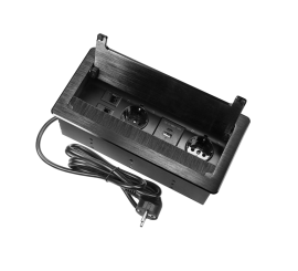 In box utičnica 2 šuko crna +1 USB A+1 USB C + 2NET
